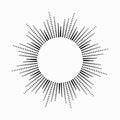 Round abstract equalizer music in the shape of the sun with rays. Symbol, monochrome, icon. Vector design element