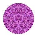 Round abstract triangle kaleidoscopic mandala design - symmetrical vector pattern graphic from colored triangles