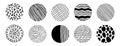 round abstract pattern hand drawn doodle shapes. spots, drops, curves and lines. trendy vector circles template Royalty Free Stock Photo
