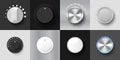 Round adjustment dial volume level knob set