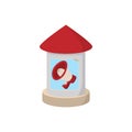 Round advertising pillar icon, cartoon