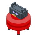 Round air compressor icon, isometric style Royalty Free Stock Photo
