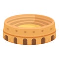 Round amphitheater icon cartoon vector. Ancient italy