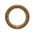 Round antique gold picture frame.