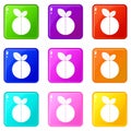 Round apple set 9