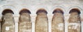 Round arches at cathedral of Peterborough Royalty Free Stock Photo