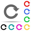 round arrow multi color style icon. Simple thin line, outline vector of web icons for ui and ux, website or mobile application Royalty Free Stock Photo
