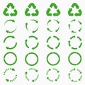 Round arrows set. Green circle recycle icons collections. Vector. Royalty Free Stock Photo