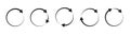 Round arrows set isolated. Rotate arrow and spinning loading symbol. Circular rotation loading elements, redo process