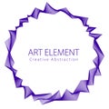 Round artistic frame, vector abstract linear art with copy space for text inside.
