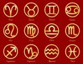 Round Astrology Icons Royalty Free Stock Photo