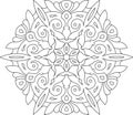 Round asymmetrical decorative element - lace mandala in zentangl Royalty Free Stock Photo