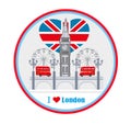 Round avatar with icons of London