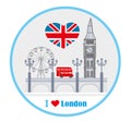 Round avatar with icons of London