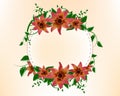 Round Background Frame Flower template design