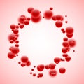 Round background with red bubbles. Royalty Free Stock Photo