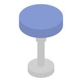 Round backless chair icon, isometric style