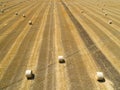 Round bales are bales of hay, straw or forage rolled in the shape of a large cylinder. When the legumes grow to a Royalty Free Stock Photo