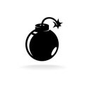 Round ball bomb one black color simple icon
