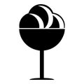 Round balls of ice cream in cup icon, simple style Royalty Free Stock Photo