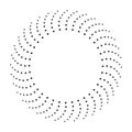 Round banner of pixels. Differing halftone ring. Royalty Free Stock Photo