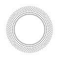 Round banner of pixels. Differing halftone ring. Royalty Free Stock Photo