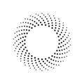 Round banner of pixels. Differing halftone ring. Royalty Free Stock Photo