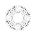 Round banner of pixels. Differing halftone ring. Royalty Free Stock Photo