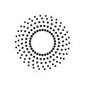 Round banner of pixels. Differing halftone ring. Royalty Free Stock Photo