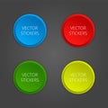 Round banners set. Vector color stickers