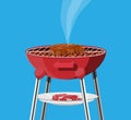 Round barbecue grill. Bbq icon. Electric grill. Royalty Free Stock Photo