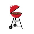 Round barbecue grill. Bbq icon. Electric grill. Device for frying food. Royalty Free Stock Photo