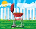 Round barbecue grill. Bbq icon. Electric grill. Royalty Free Stock Photo