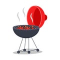 Round barbecue grill vector