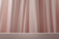 Realistic curtain background 3D empty display podium for product placement scene background