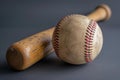 Round Baseball bat ball. Generate Ai Royalty Free Stock Photo