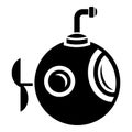 Round bathyscaphe icon, simple style.