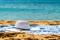 Round Beach Towel, Hat And Sunglasses In Holiday