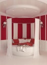 Round bed with curtain in modern interior