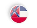 Round bended icon with flag of mississippi. United states local Royalty Free Stock Photo