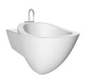 Round bidet design for bathrooms. 3D illustration