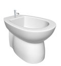 Round bidet design for bathrooms. 3D illustration