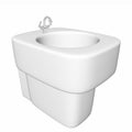 Round bidet design for bathrooms. 3D illustration