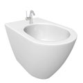 Round bidet design for bathrooms. 3D illustration