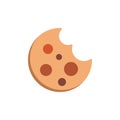 Round biscuit cookies flat icon