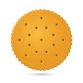 Round Biscuit Crackers Vector Illustration