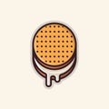 Round Biscuit line art icon