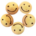 Round biscuit with smile image top view isolated