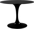 Round black dinning table. Modern designer, table isolated on white background. Series of furniture. Royalty Free Stock Photo