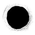 Round black hole with cracks isolated on white background Royalty Free Stock Photo